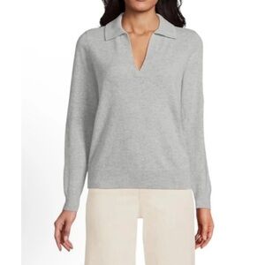 NWT jcrew cashmere collared v neck sweater